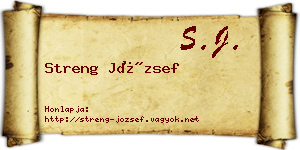 Streng József névjegykártya